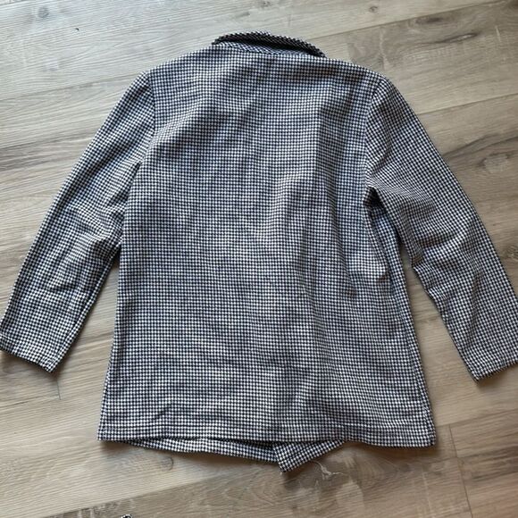 Black & White Checkered Suit Jacket & Matching Skirt Set professional Size Large - Picture 7 of 9